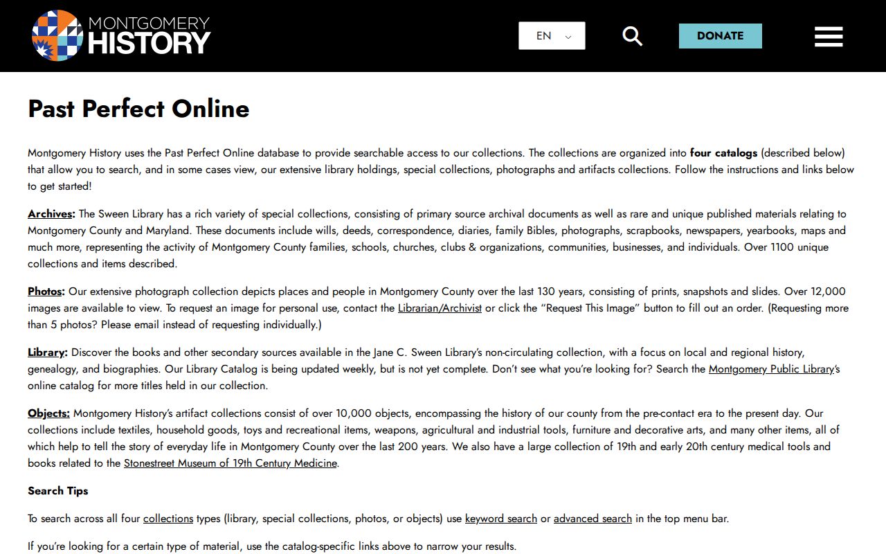 North Potomac people search across four Montgomery History catalogs