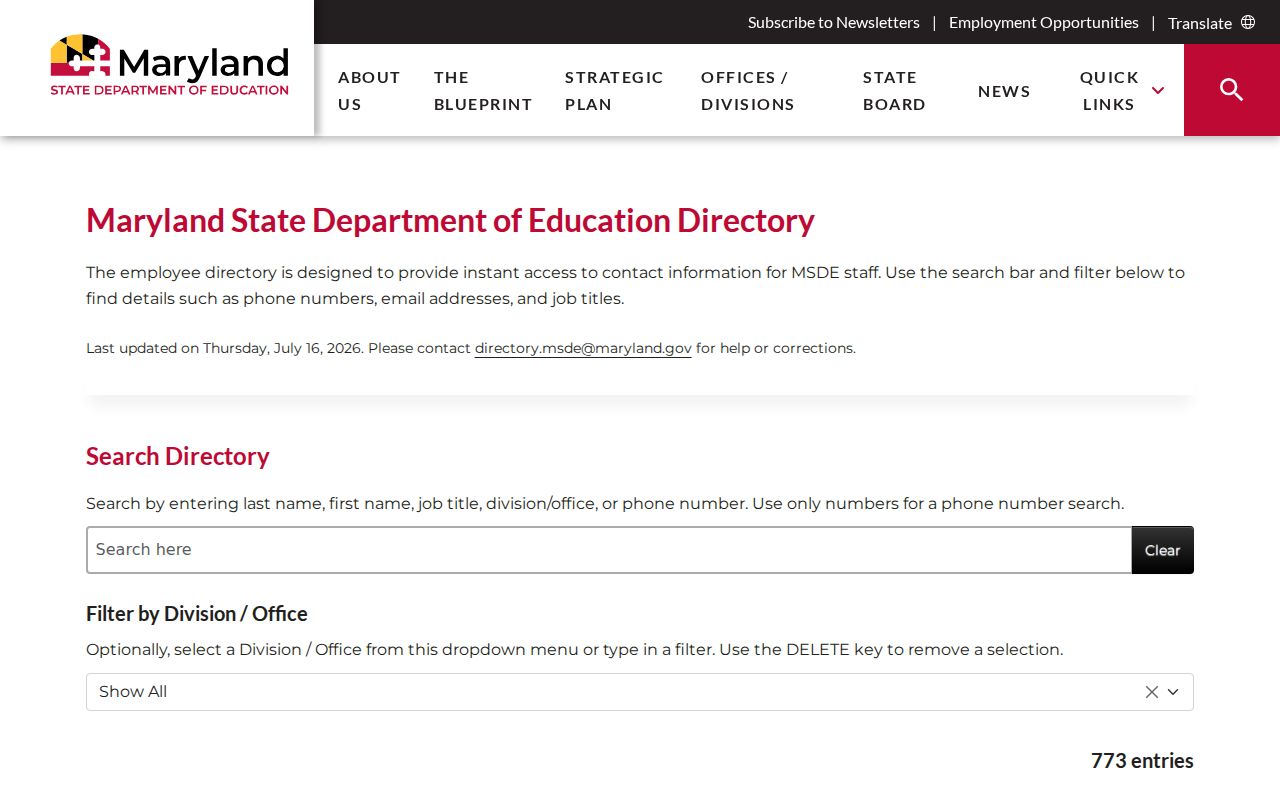 North Potomac people directories Maryland education employee search