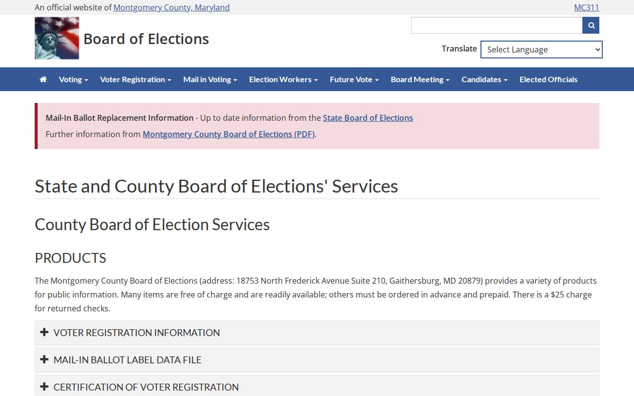 North Potomac voter registration records products and restrictions